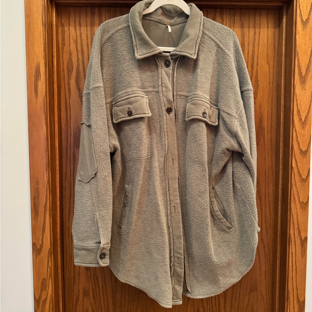 Free people Women’s Fleece Shacket Jacket - Taupe